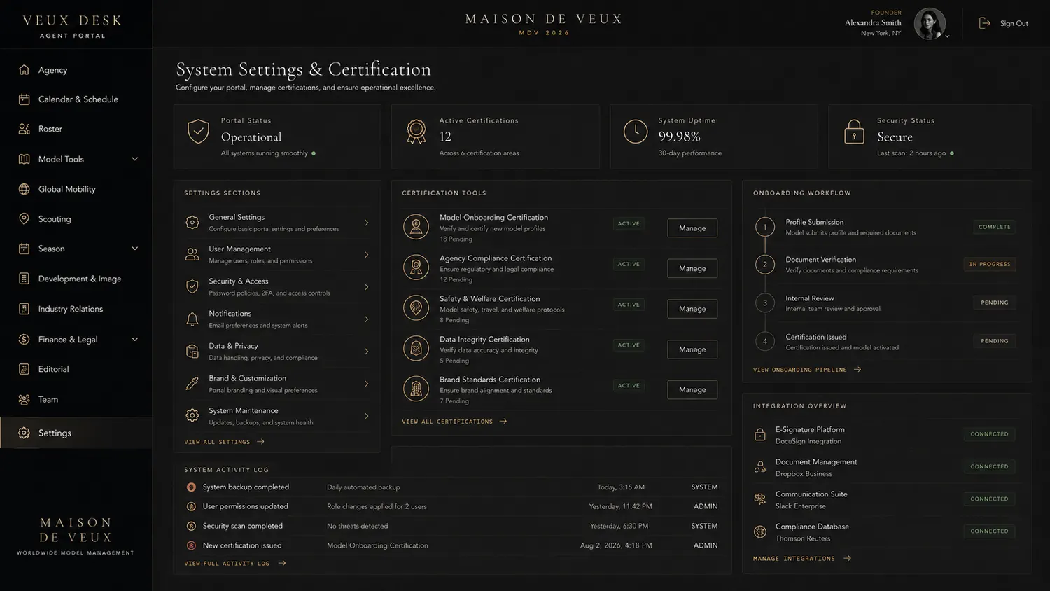 Settings & Certification CAVYRE environment